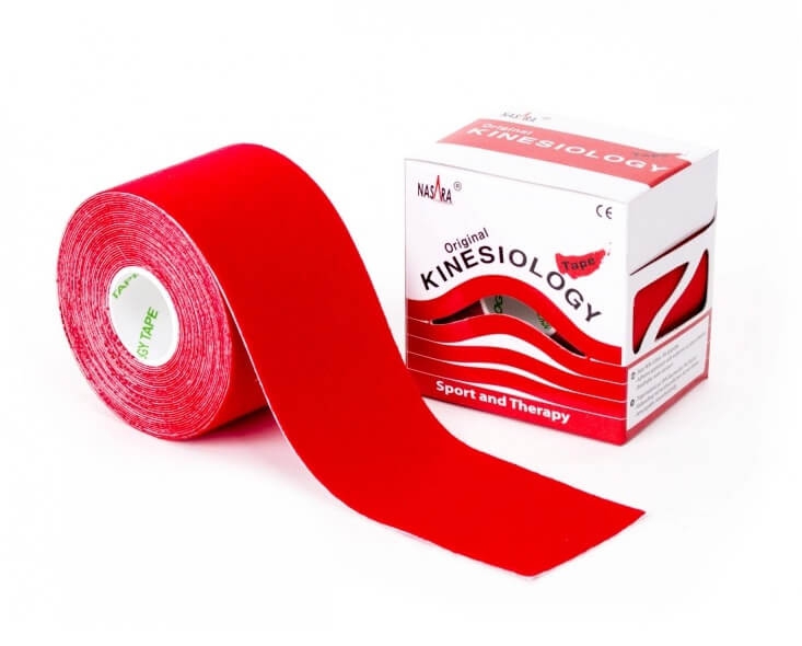 Лейкопластырь Nasara Tape 5см х500см (красный) для кинезио тейпирования ,Корея