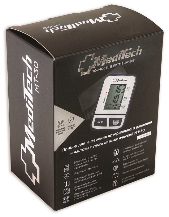 Тонометр Meditech МТ-30 автоматический + адаптер (22-36 см) США