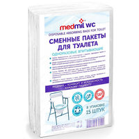 Пакеты сменные д/туалета "Medmil WC" (впитыв, однораз) 14 ПМ П1 015 Г5 180 1/15шт