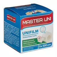 Лейкопластырь MASTER UNI 5х500 см на полимерной основе MASTER UNI