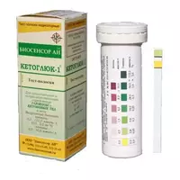 Тест полоски Кетоглюк-1 №50 глюкозу+кетоновых тел в моче