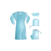 Комплект одежды для хирурга KX-302 с усиленной защитой ГЕКСА одноразовый стер. 4 предмета 