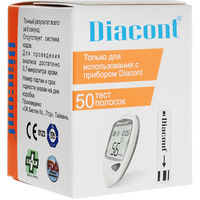 Тест полоски для глюкометра к системе контроля уровня глюкозы в крови Диаконт Diacont №50